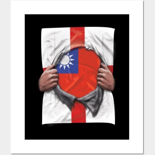 Taiwan Flag English Flag Ripped - Gift for Taiwanese From Taiwan Posters and Art